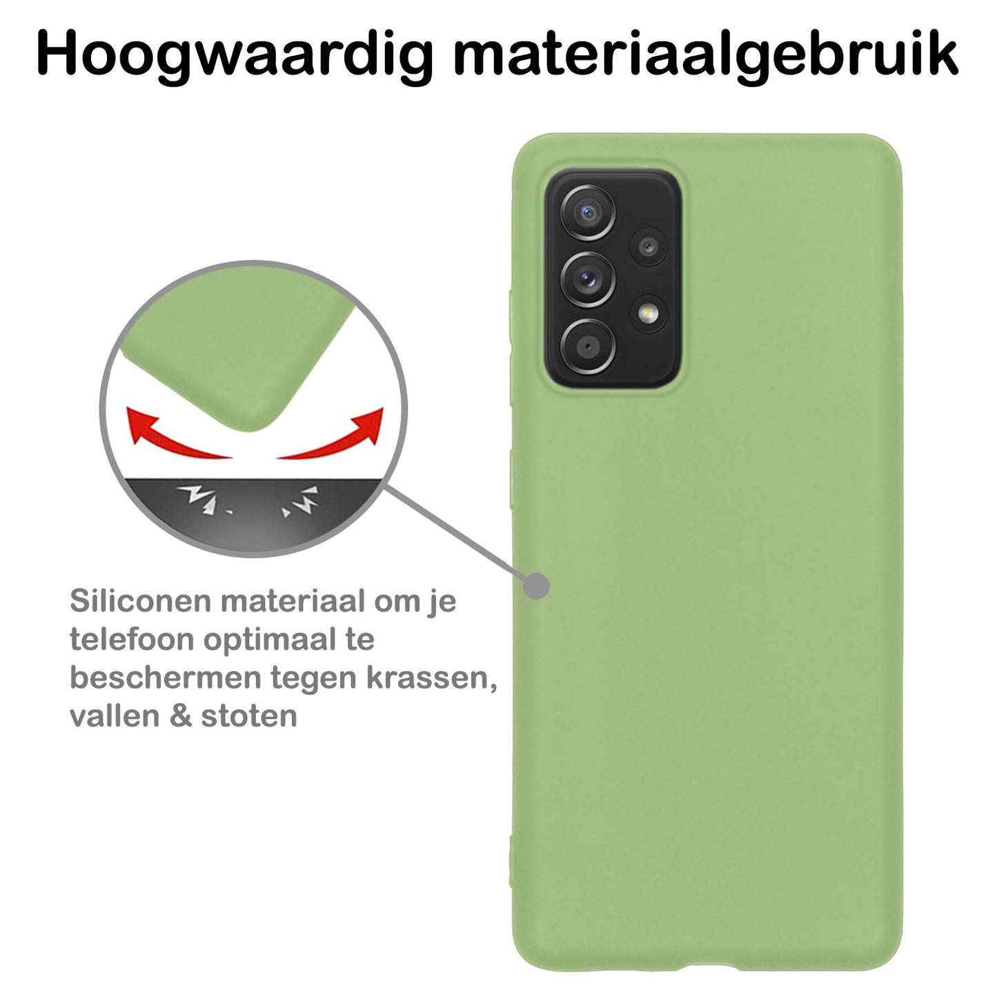 Samsung A53 Hoesje Siliconen - Groen