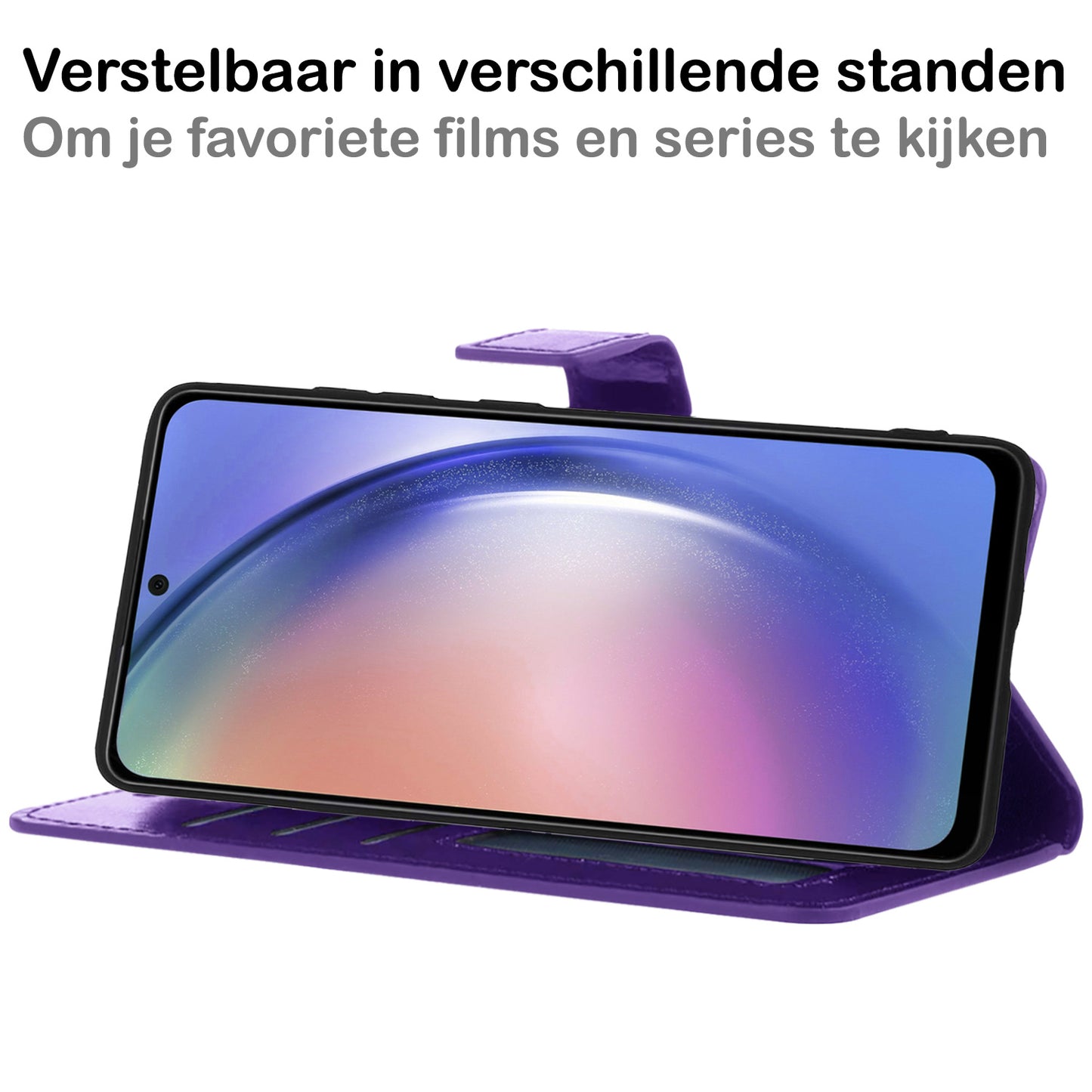 Samsung A54 Hoesje Book Case Kunstleer - Paars