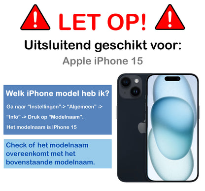 iPhone 15 Hoesje Kaarthouder Hard Case Shockproof - Donkerblauw