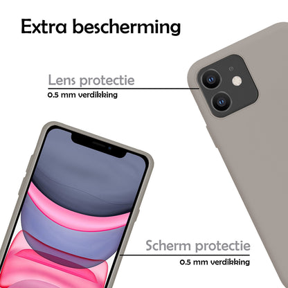 iPhone 11 Hoesje Siliconen Backcover Lichtgewicht - Grijs