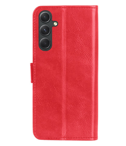 Samsung A54 Hoesje Bookcase Cover met Kaarthouder - Rood
