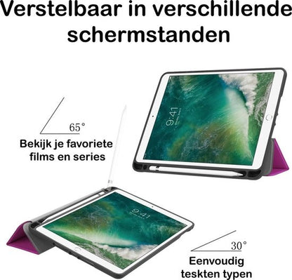 iPad Air 1 Trifold Bookcase Hoes - Paars