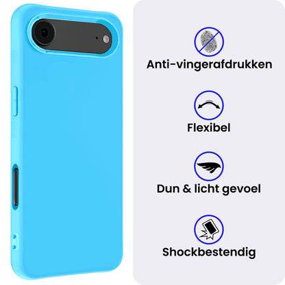 iPhone Air Hoesje Siliconen Backcover Lichtgewicht - Lichtblauw