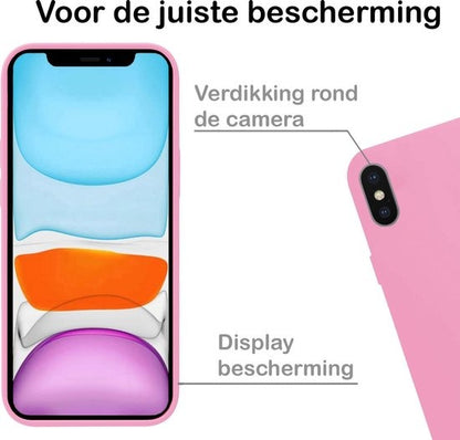 iPhone Xs Hoesje Siliconen Backcover Lichtgewicht - Lichtroze