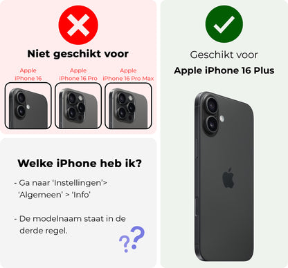 iPhone 16 Plus Hoesje Geschikt voor Magsafe Backcover Shockproof - Zwart