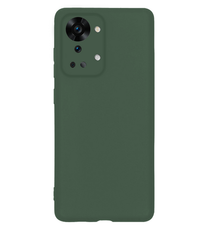 OnePlus Nord 2T Hoesje Siliconen Backcover Lichtgewicht - Donkergroen