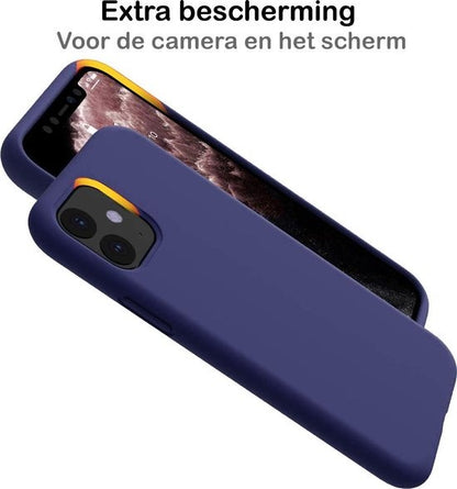 iPhone 11 Hoesje Siliconen Backcover Lichtgewicht - Donkerblauw