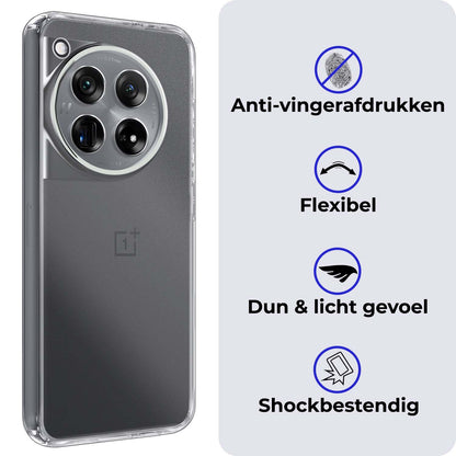 OnePlus 12 Hoesje Siliconen Backcover Lichtgewicht - Transparant