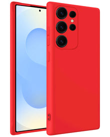 Samsung S25 Ultra Hoesje Siliconen Backcover Lichtgewicht - Rood