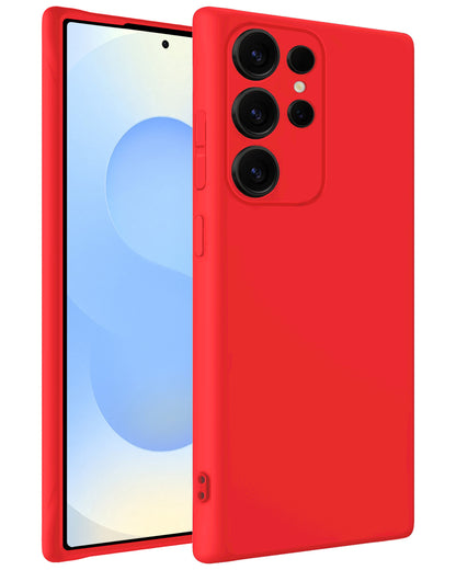 Samsung S25 Ultra Hoesje Siliconen Backcover Lichtgewicht - Rood