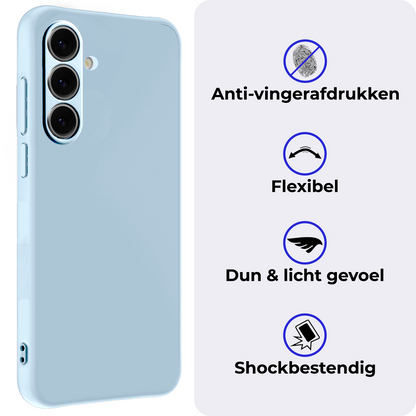 Samsung S24 FE Hoesje Siliconen Backcover Lichtgewicht - Lichtblauw