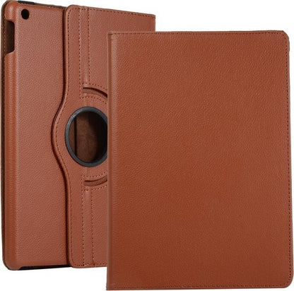 iPad 10.2 2019 Trifold Bookcase Hoes 360 Graden Draaibaar - Bruin