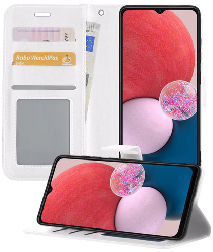 Samsung A13 4G Hoesje Bookcase Cover met Kaarthouder - Wit