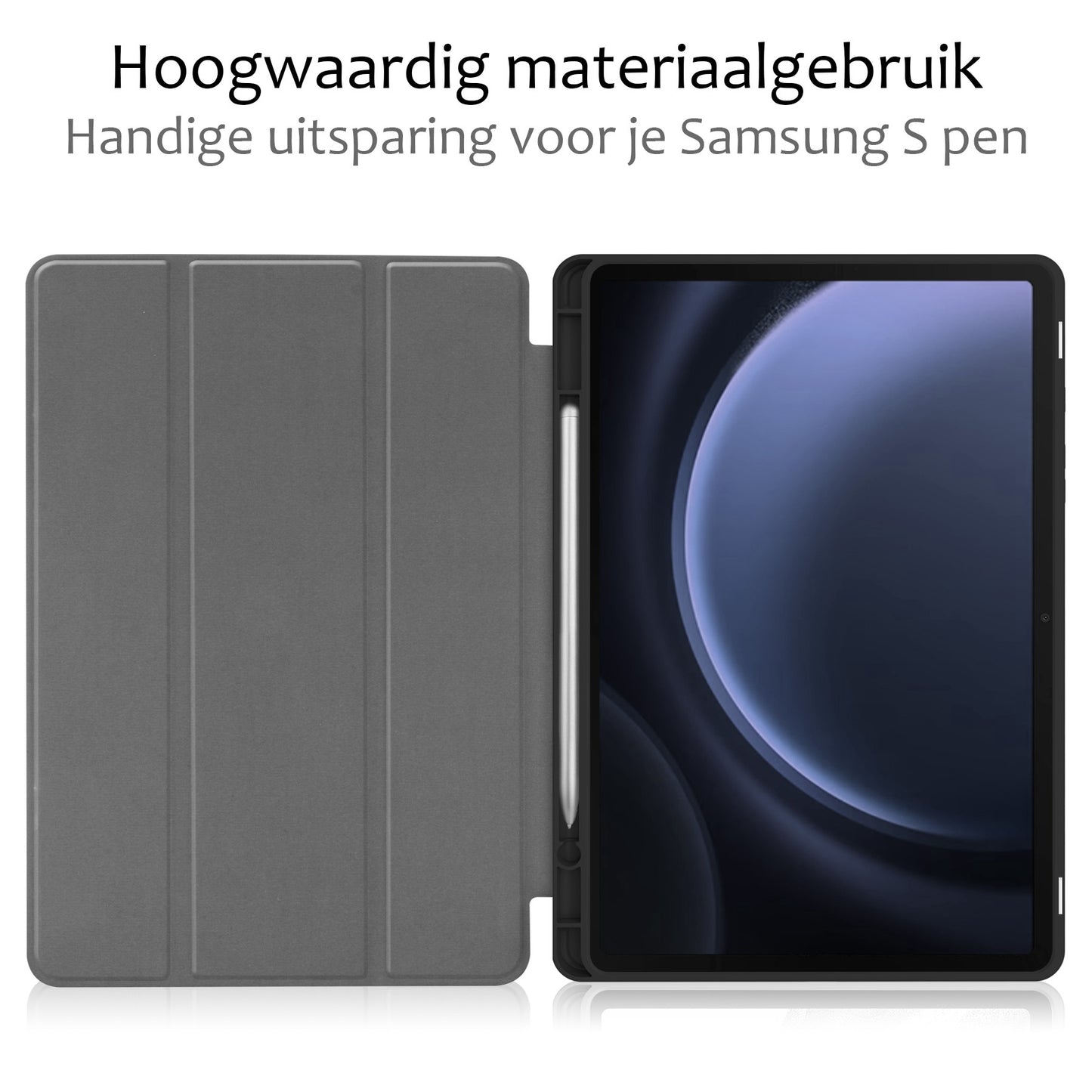 Samsung Galaxy Tab S9 FE Plus Tablethoes Smcpen Met Screenprotector - Donkergroen