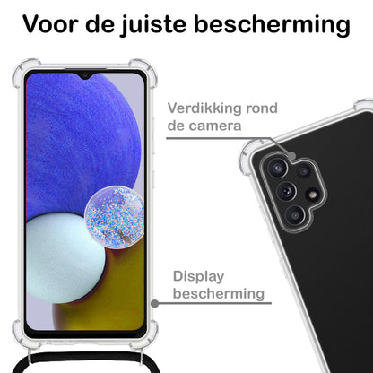 Samsung A13 5G Hoesje met Koord Siliconen - Transparant