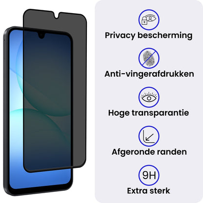 Samsung A17 Screenprotector Gehard Glas - Privacy