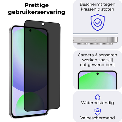 Samsung S24 FE Screenprotector Gehard Glas - Privacy