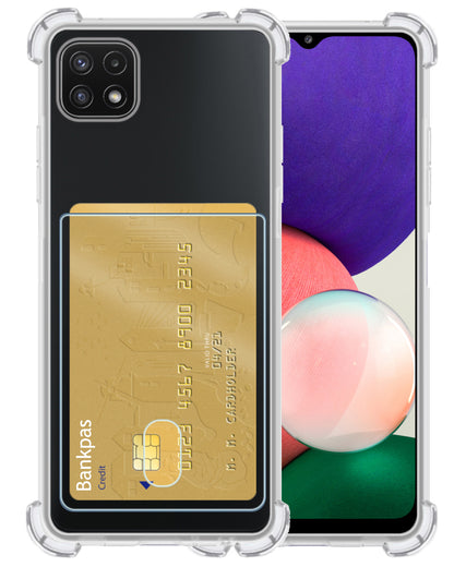 Samsung A22 5G Hoesje Kaarthouder Backcover Shockproof - Transparant