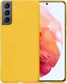 Samsung S21 Hoesje Siliconen Backcover Lichtgewicht - Geel