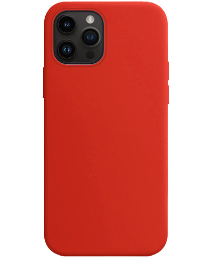iPhone 15 Pro Max Hoesje Siliconen Backcover Lichtgewicht - Rood