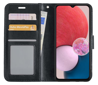 Samsung A13 5G Hoesje Bookcase Cover met Kaarthouder - Zwart