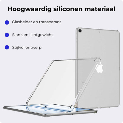 iPad 10.2 2021 Hoesje Siliconen Backcover Lichtgewicht - Transparant