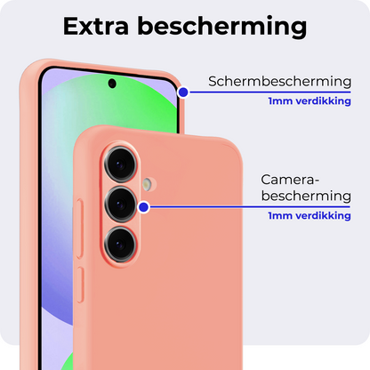 Samsung S24 FE Hoesje Siliconen Backcover Lichtgewicht - Perzik