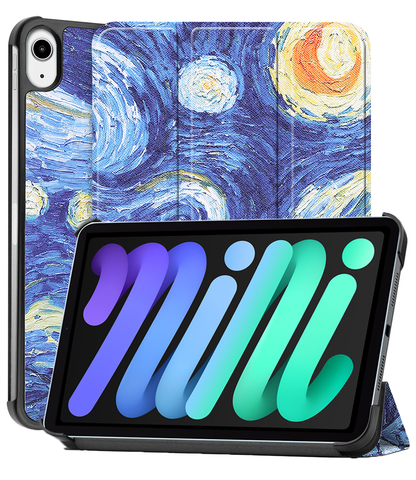 iPad Mini 7 Trifold Bookcase Hoes - Sterrenhemel