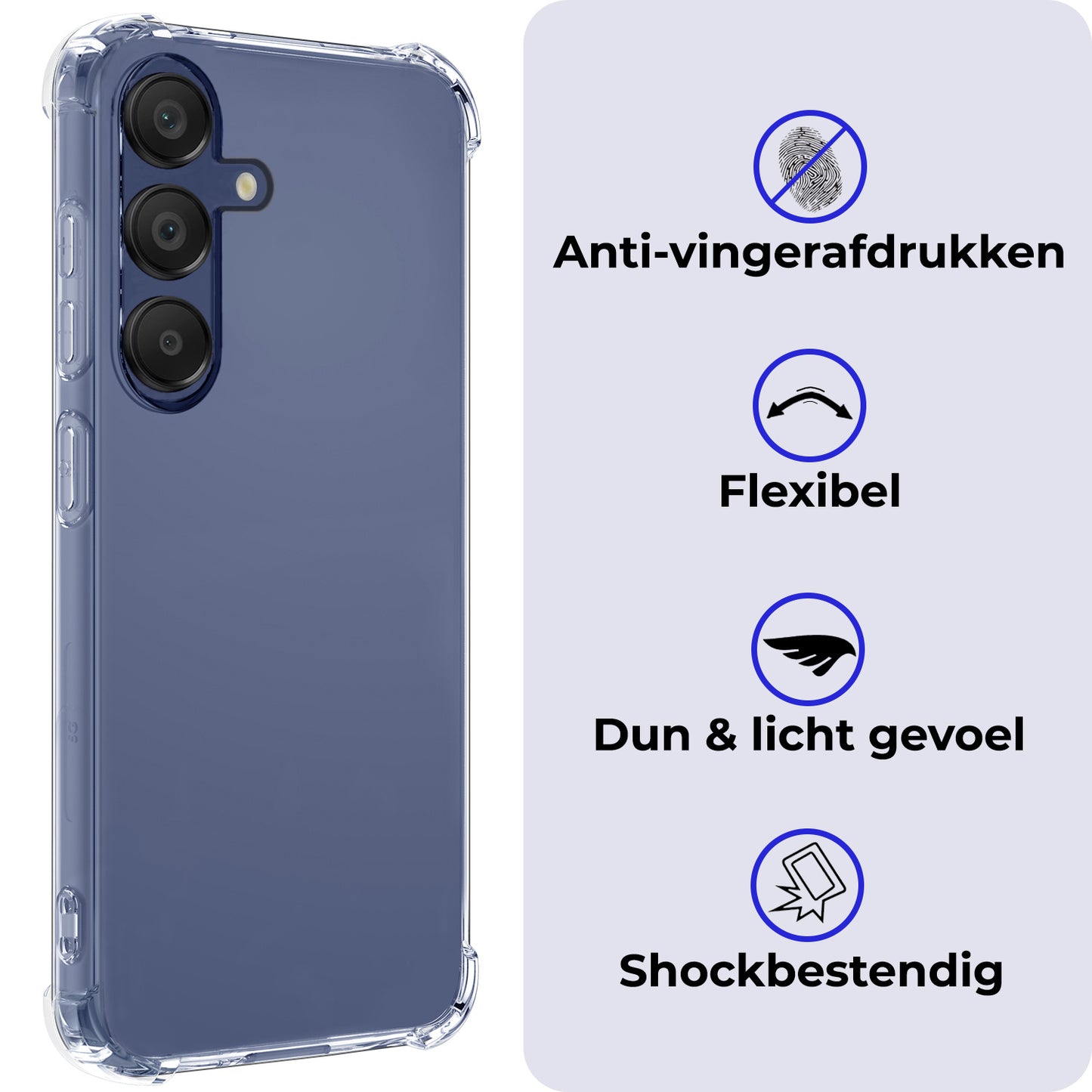 Samsung A15 Hoesje Shock Proof Siliconen - Transparant