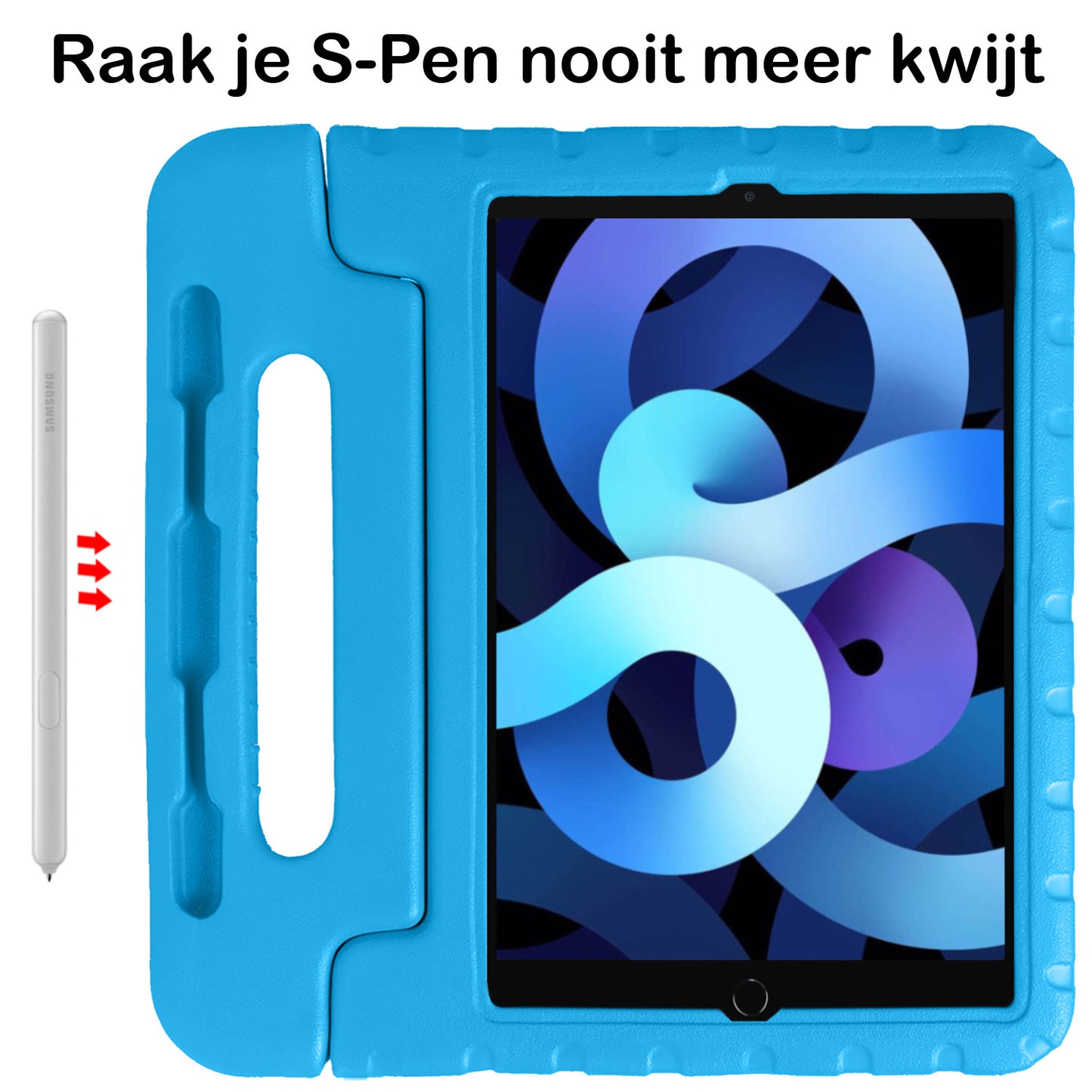 iPad Air 2022 Hoesje Kids Cover Bumper - Blauw