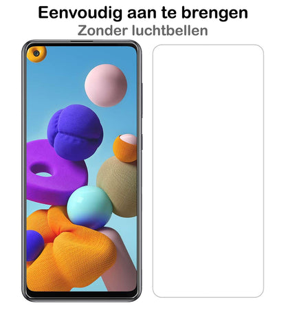 Samsung A21s Screenprotector Gehard Glas - Full Screen