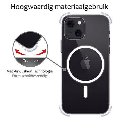 iPhone 15 Hoesje Geschikt voor Magsafe Backcover Shockproof - Transparant