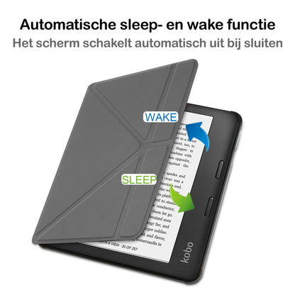 Kobo Sage Trifold Bookcase Hoes - Grijs