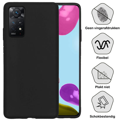 Xiaomi Redmi Note 11s Hoesje Siliconen Backcover Lichtgewicht - Zwart