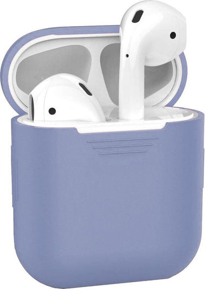 AirPods 1 Hoesje Siliconen met Clip - Lila