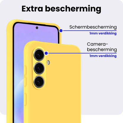 Samsung A57 Hoesje Siliconen Backcover Lichtgewicht - Geel