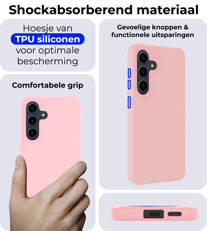 Samsung A55 Hoesje Siliconen Backcover Lichtgewicht - Lichtroze