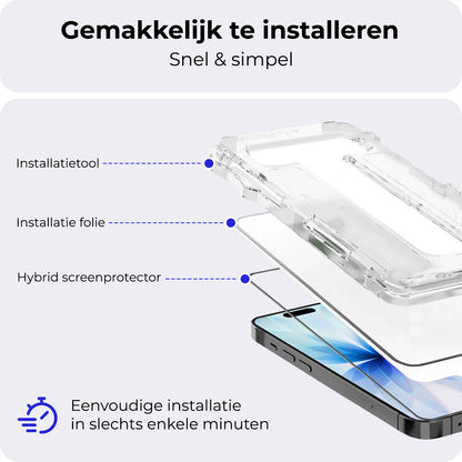 iPhone 17 Screenprotector Flexibel Glas met Installatieframe