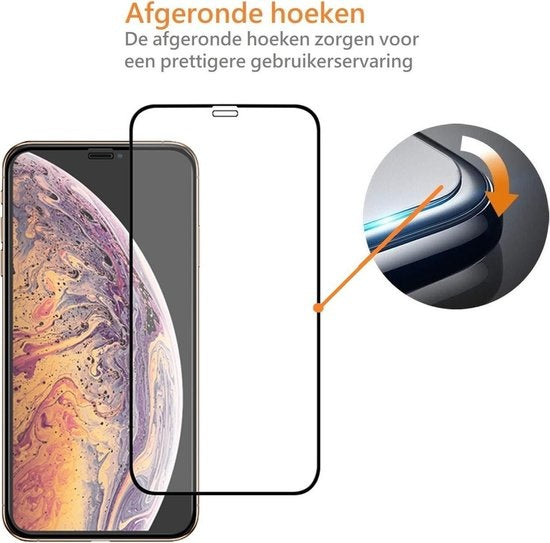 iPhone Xs Screenprotector Full Cover Tempered Glass