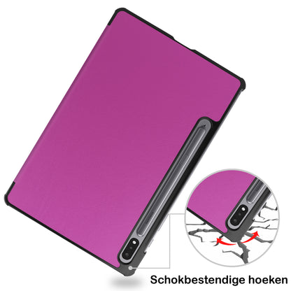 Samsung Galaxy Tab S8 Plus Trifold Bookcase Hoes - Paars