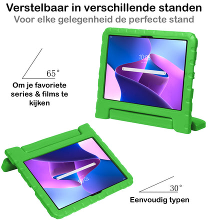 Lenovo Tab M10 Plus 3rd Gen Kinderhoes Shockabsorberend Foam - Groen