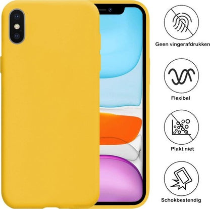 iPhone Xs Max Hoesje Siliconen Backcover Lichtgewicht - Geel