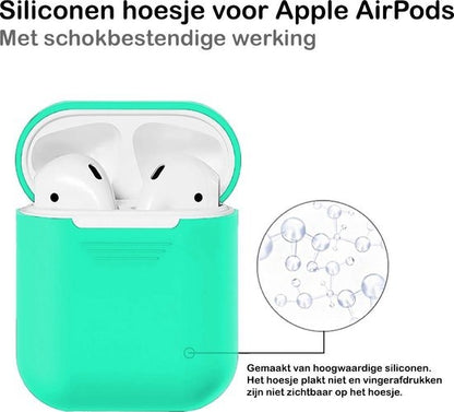 AirPods 1 Hoesje Siliconen met Clip - Turquoise