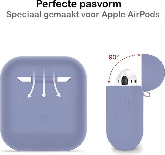 AirPods 2 Hoesje Siliconen met Clip - Lila