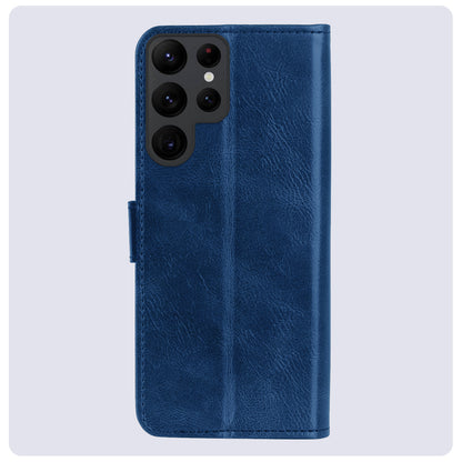 Samsung S24 Ultra Hoesje Bookcase Cover met Kaarthouder - Donkerblauw