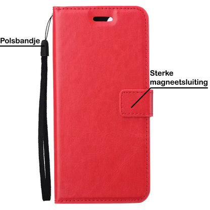Samsung S22 Ultra Hoesje Bookcase Cover met Kaarthouder - Rood