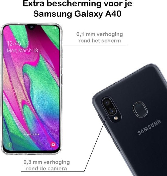 Samsung A40 Hoesje Siliconen - Transparant