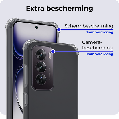 OPPO Reno 12 Hoesje Shockproof Backcover Siliconen - Transparant