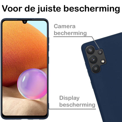 Samsung A32 4G Hoesje Siliconen Backcover Lichtgewicht - Donkerblauw