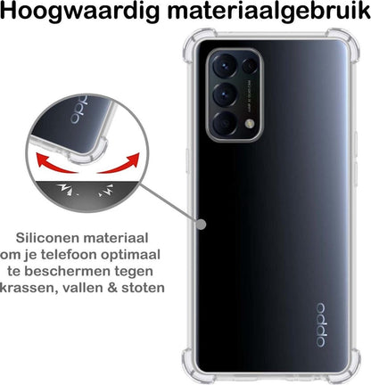 OPPO Find X3 Lite Hoesje Shockproof Backcover Siliconen - Transparant